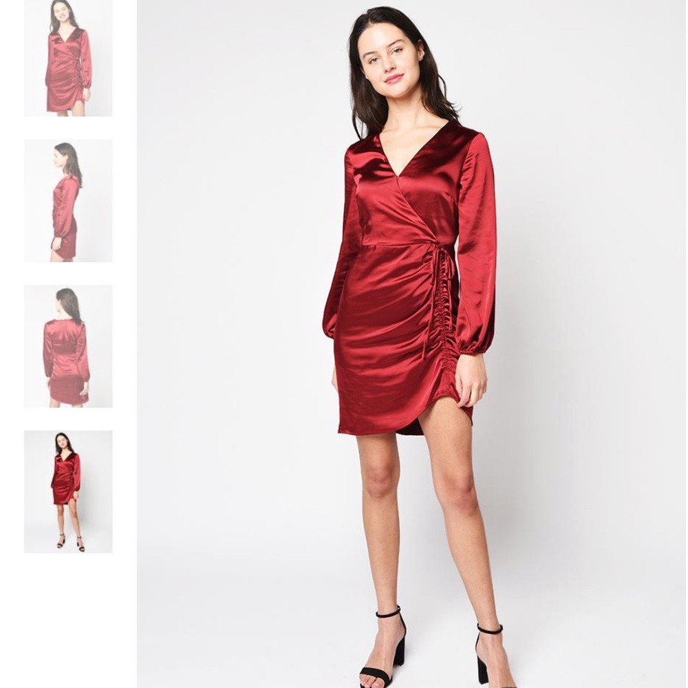 🆕 NWT 🆕 Red Satin Cocktail Dress ❤️Cupcakes and Cashmere “Brooklyn SatinDress” - Picture 3 of 15